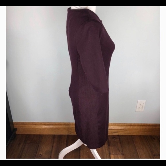 Carmen Marc Valvo Wine Sweater Dress 6 - Picture 4 of 5
